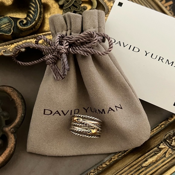 DAVID YURMAN • Double 18K Gold X Crossover Ring - Picture 12 of 13